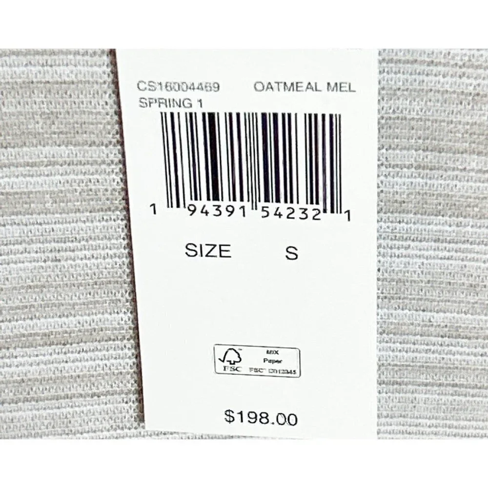 Michael Kors Men's Crew Neck Sweater Oatmeal Made in USA Cotton